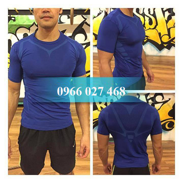 áo thể thao Body cao cấp màu xanh